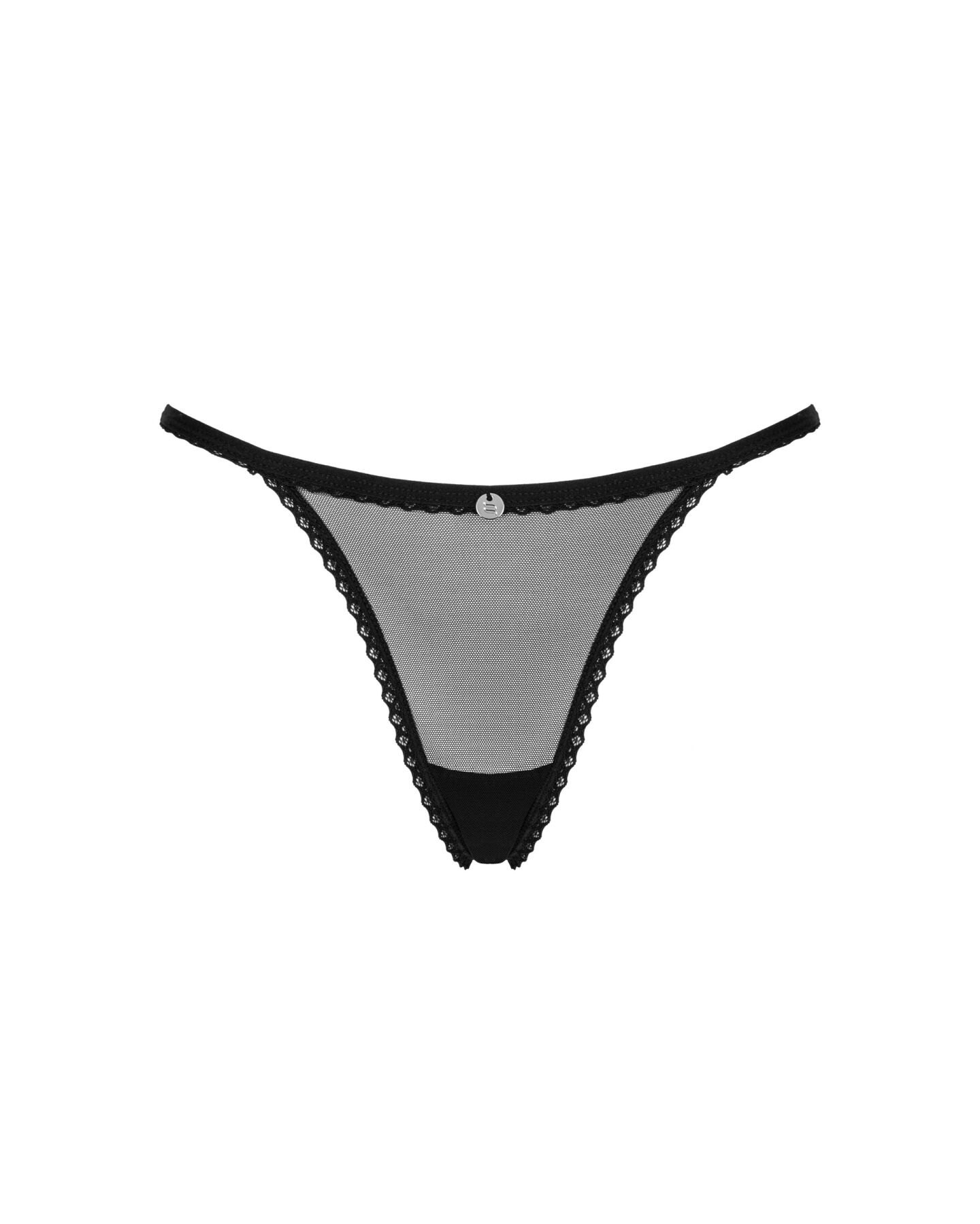 Прозорі стрінги із мереживом Obsessive Celia Noir thong XS/S