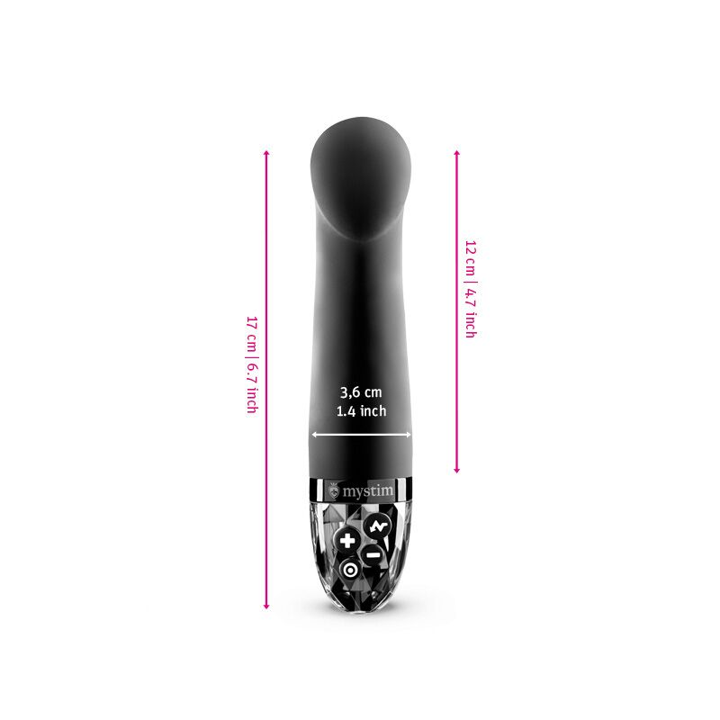 Вібратор для точки G з електростимуляцією Mystim Right on Ron Black Edition