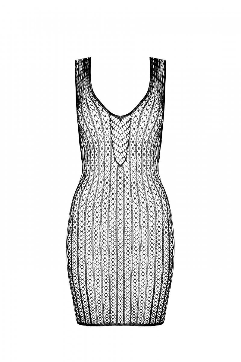 Мінісукня з вертикальним візерунком Passion BS097 One Size, white, плетіння з боків