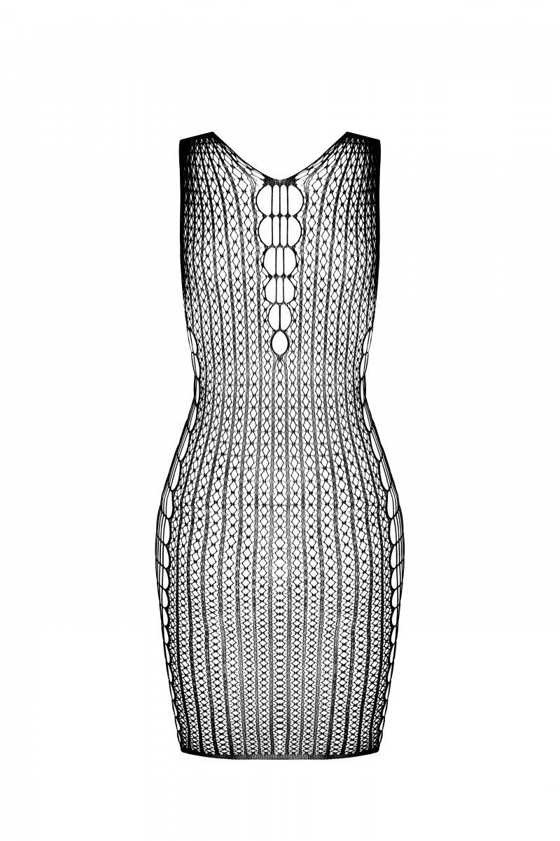 Мінісукня з вертикальним візерунком Passion BS097 One Size, white, плетіння з боків