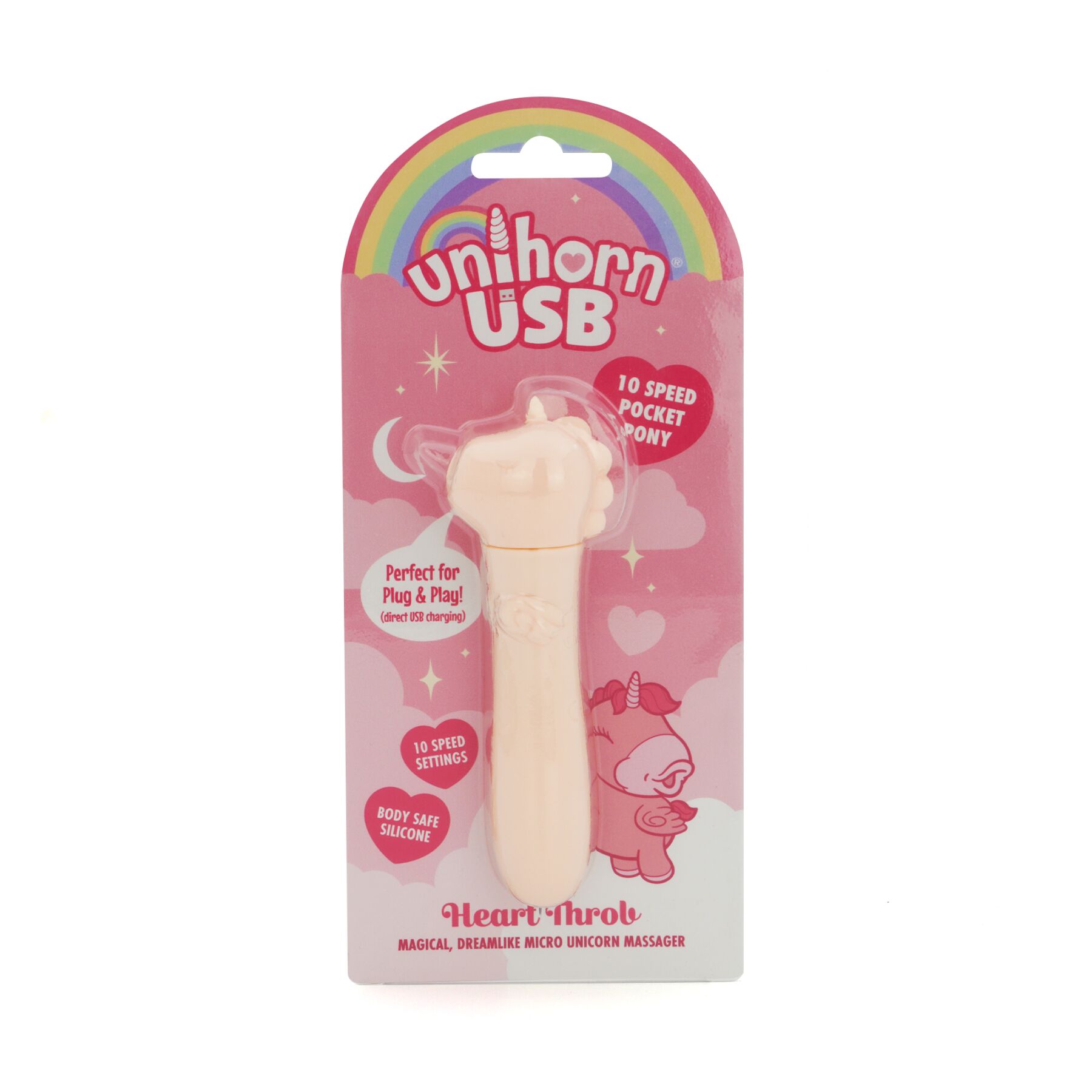 Вібратор-єдиноріжка Unihorn USB Bullet – Heart Throb, віброкуля, USB-зарядка, 10 режимів