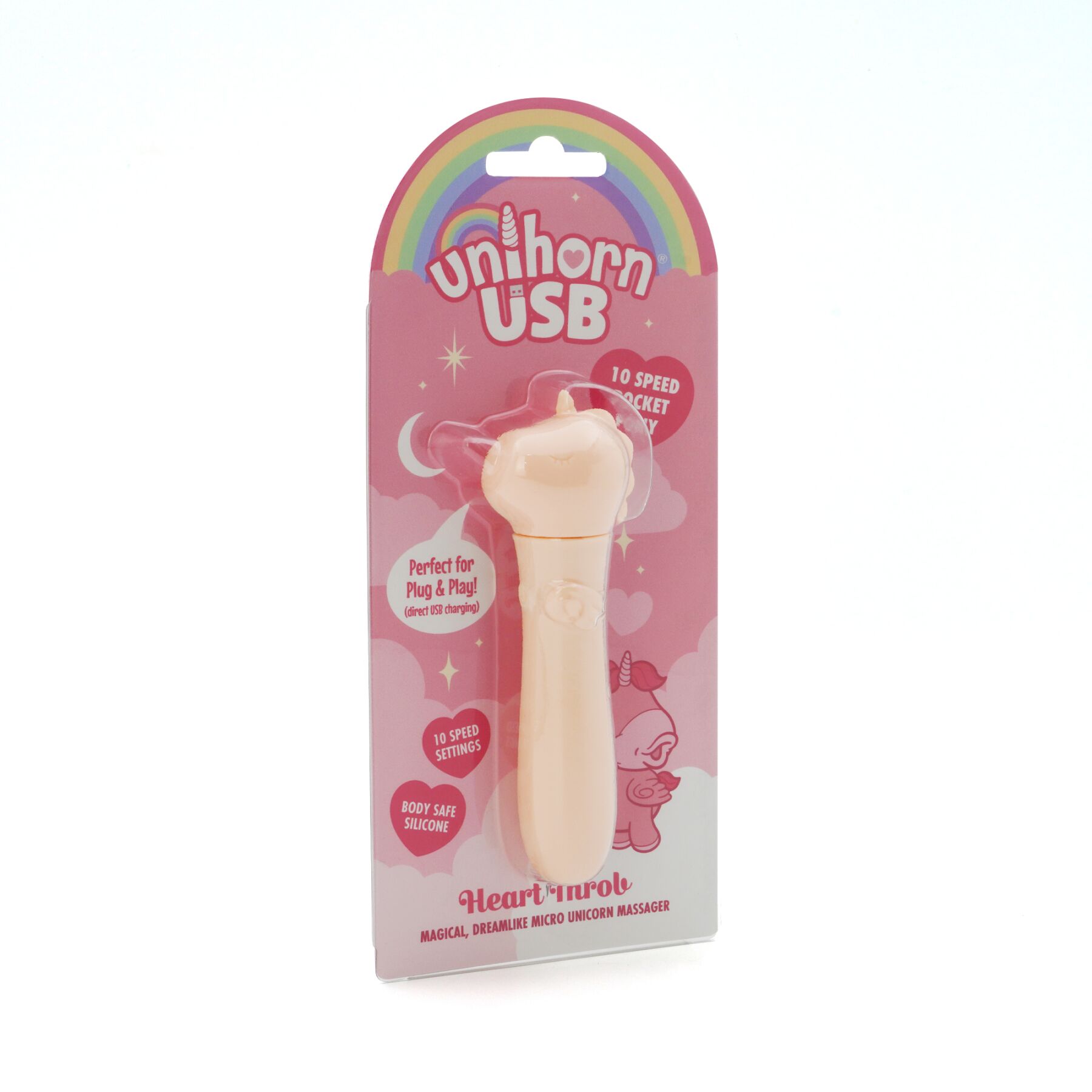 Вібратор-єдиноріжка Unihorn USB Bullet – Heart Throb, віброкуля, USB-зарядка, 10 режимів