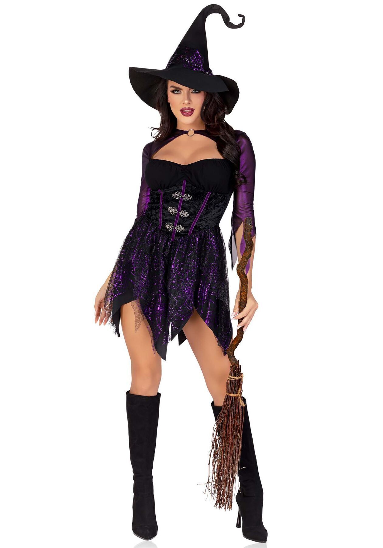 Костюм відьми Leg Avenue Mystical Witch L, сукня, капелюх