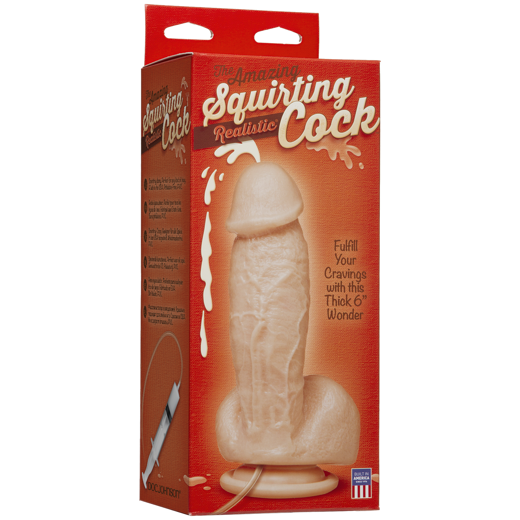 Фалоімітатор, що кінчає Doc Johnson The Amazing Squirting Realistic Cock, ПВХ, діаметр 5,1см