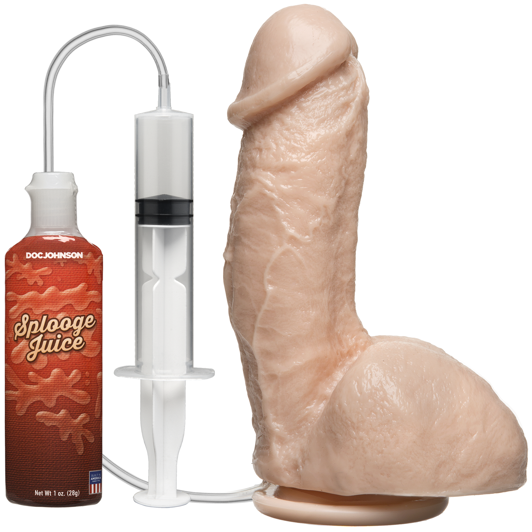 Фалоімітатор, що кінчає Doc Johnson The Amazing Squirting Realistic Cock, ПВХ, діаметр 5,1см
