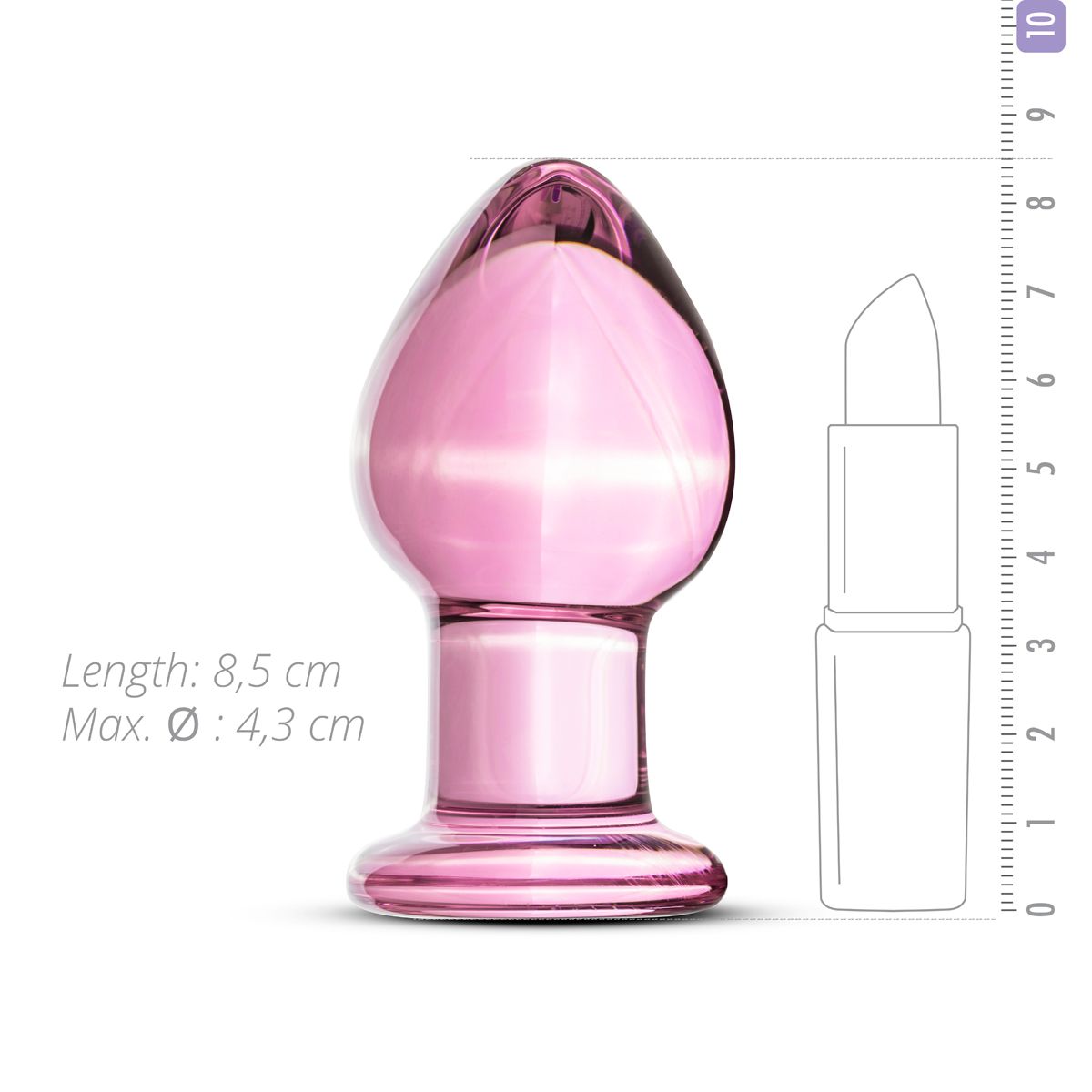 Рожева анальна пробка зі скла Gildo Pink Glass Buttplug No. 27