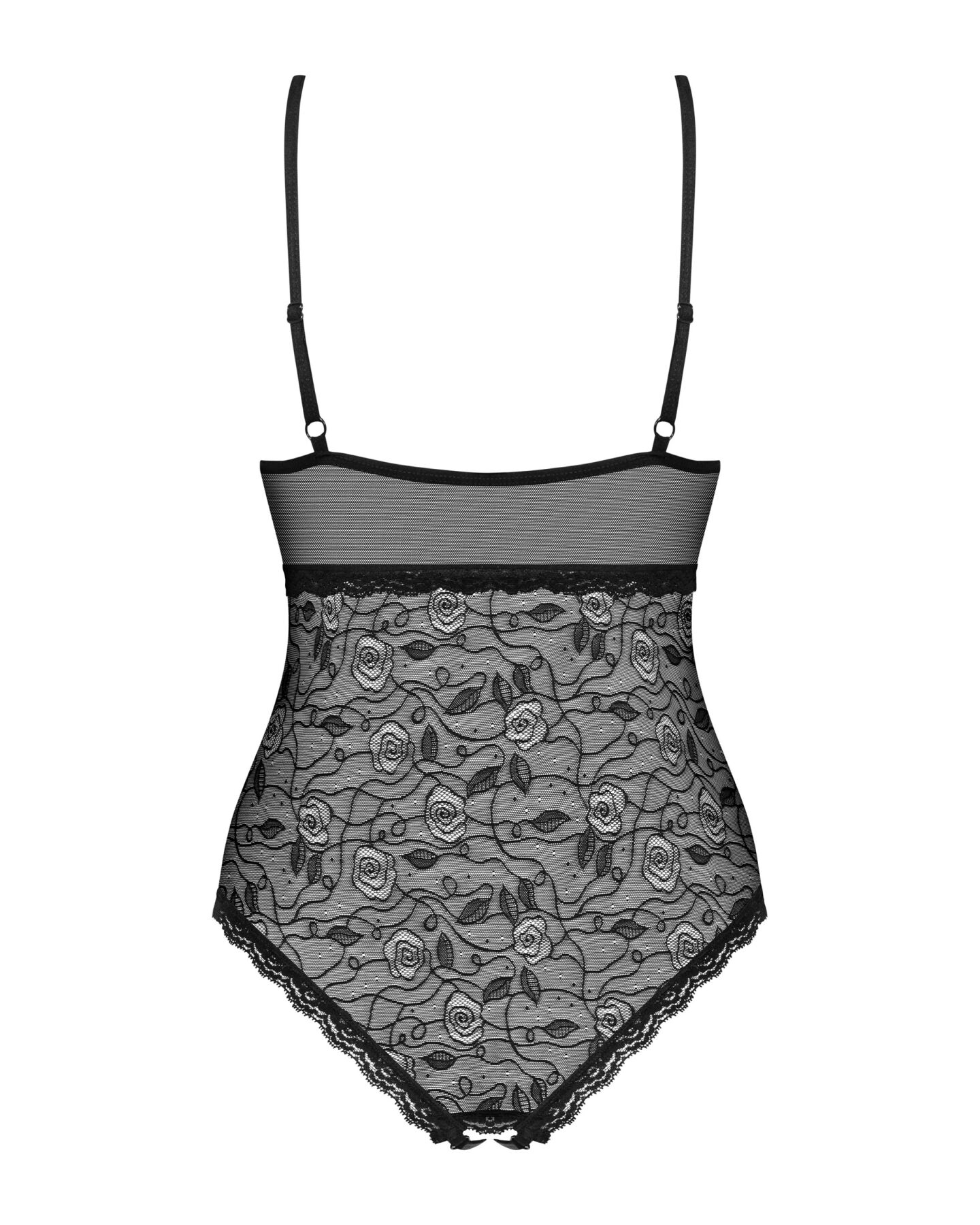 Мереживне боді з доступом 818-TED-1 teddy L/XL, чорне