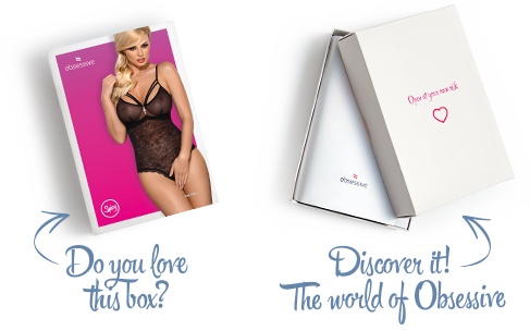 Мереживне боді з доступом 818-TED-1 teddy L/XL, чорне