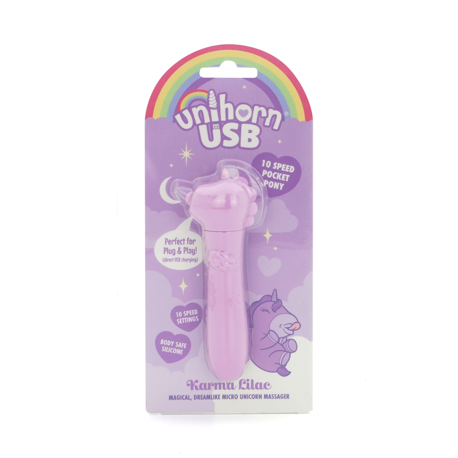 Вібратор-єдиноріжка Unihorn USB Bullet – Karma Lilac, віброкуля, USB-зарядка, 10 режимів