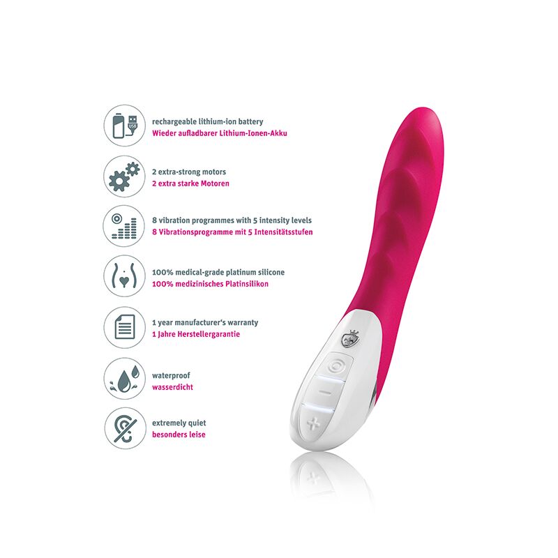 Потужний вібратор Mystim Sassy Simon Pink з двома моторами і стимулювальним рельєфом