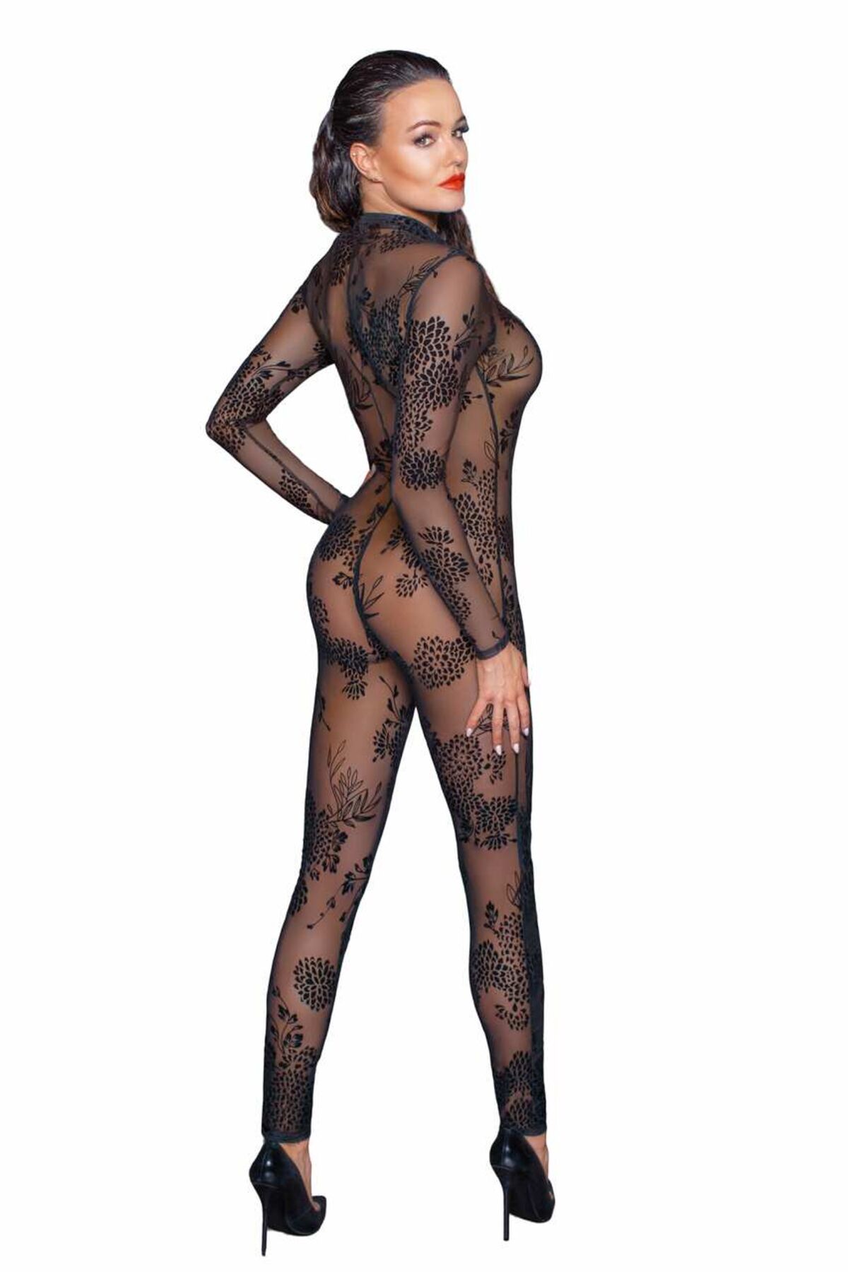 Сітчастий бодістокінг Noir Handmade F237 Long tulle overall, 3XL