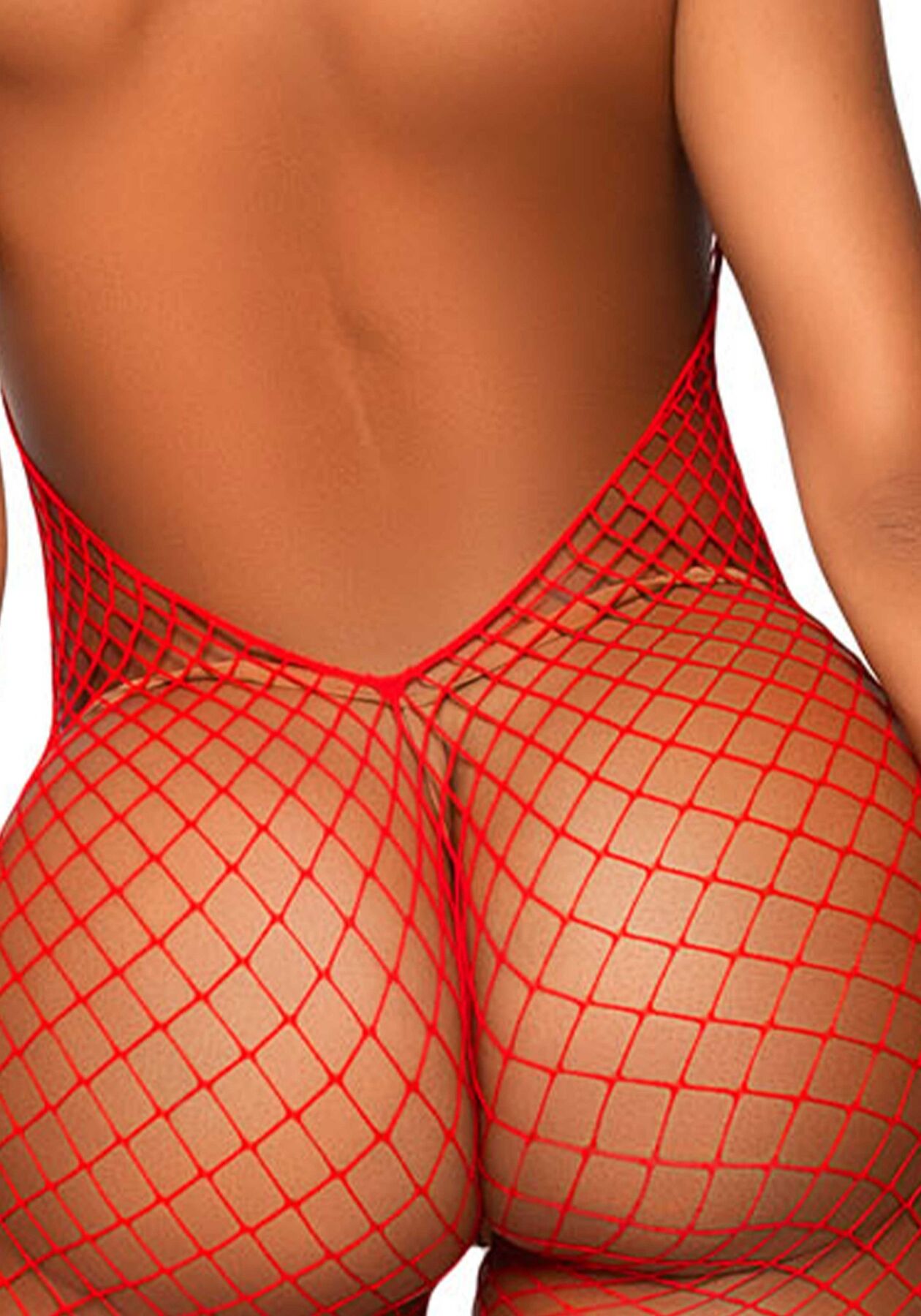 Еротичний сітчастий бодістокінг Leg Avenue Racer neck bodystocking Red