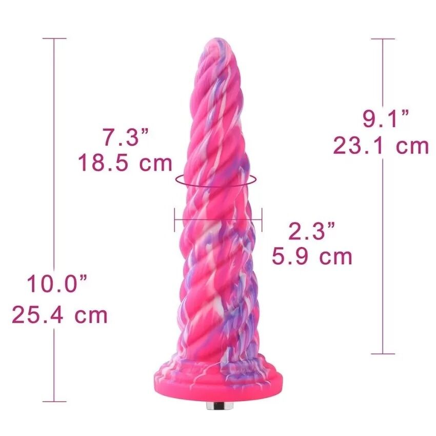 Фалоімітатор для секс-машин Hismith Awl Shape Silicone Dildo Monster Series, кріплення KlicLok