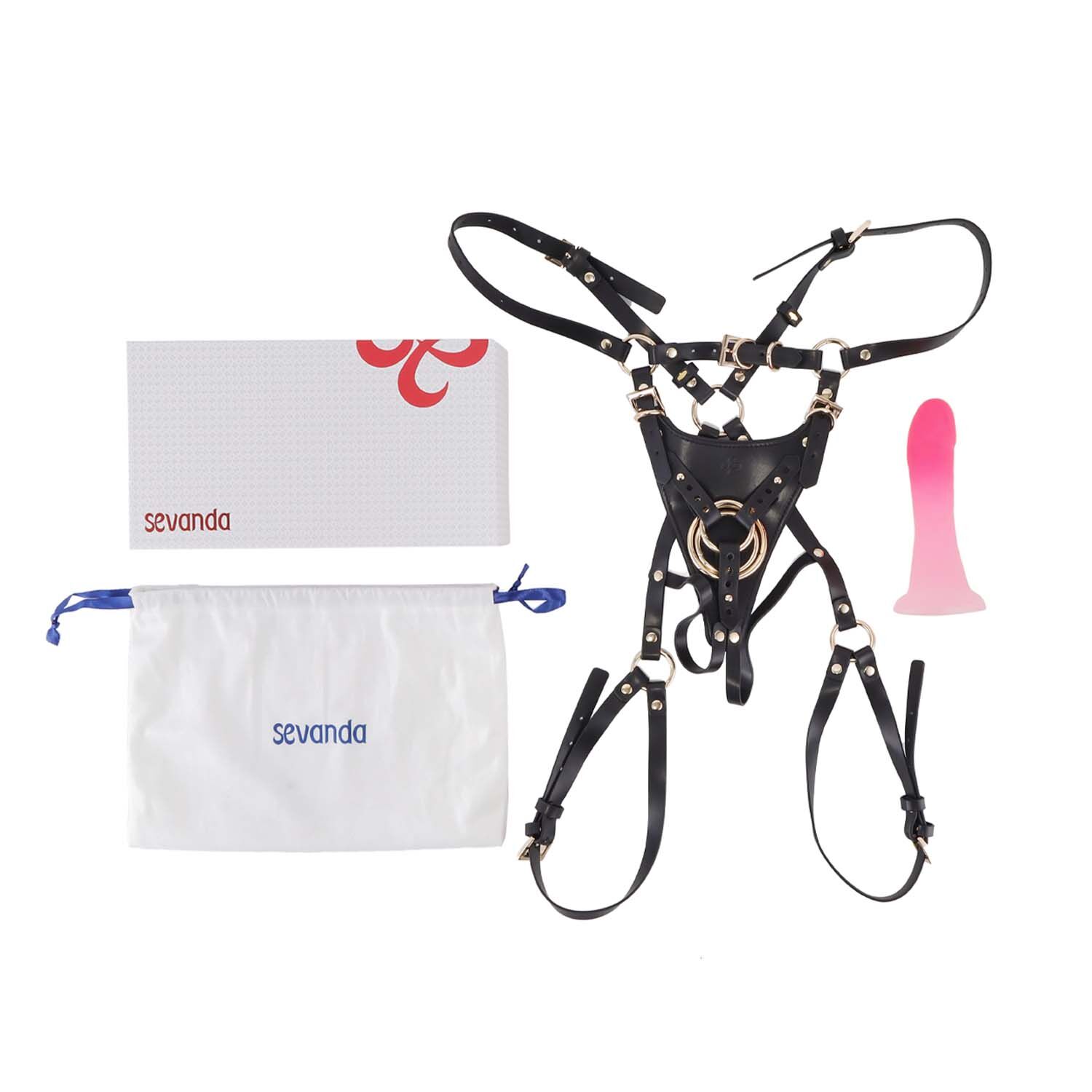 Страпон LOCKINK SEVANDA Queen Sheba Strapon Pink Dildo, регульовані кріплення, силіконовий дилдо