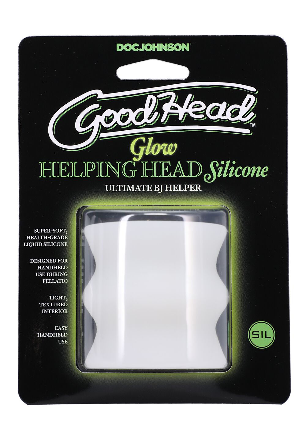 Мастурбатор Doc Johnson GoodHead - Glow Helping Head Silicone