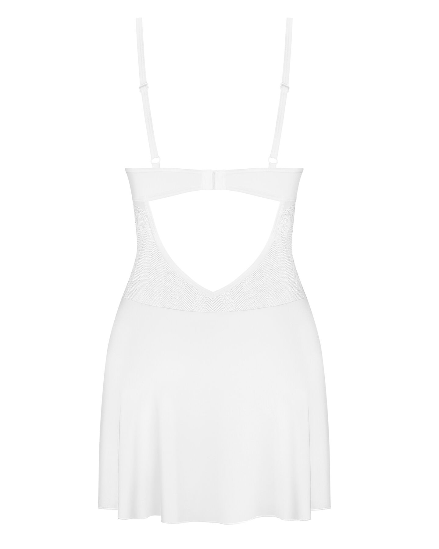 Пеньюар Obsessive Alissium chemise & thong, M/L, мереживний ліф, стрінги в комплекті