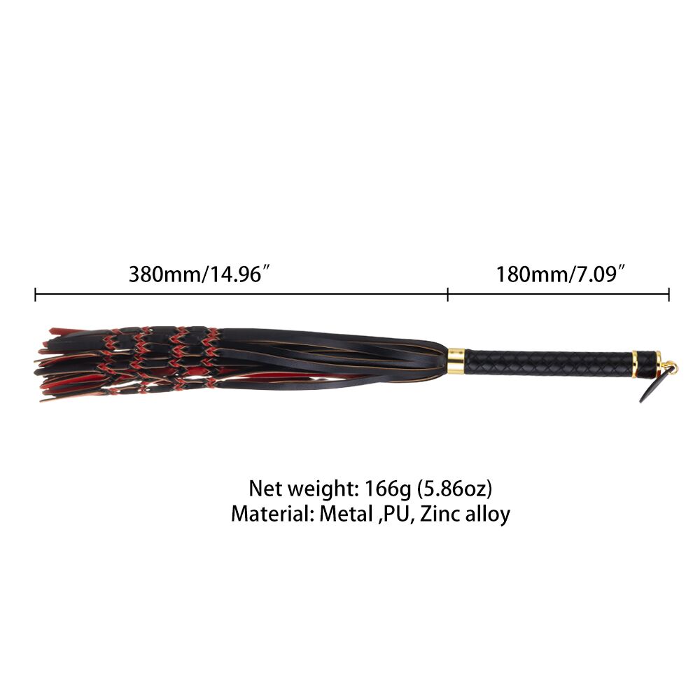 Флогер LOCKINK SEVANDA Red & Black Braided Tail Flogger, червоно-чорний, хвости з вузликами