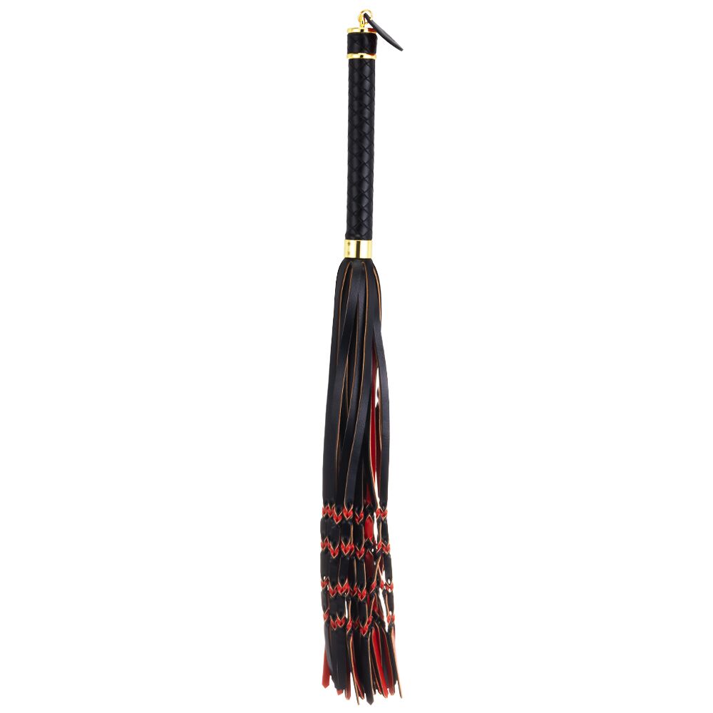 Флогер LOCKINK SEVANDA Red & Black Braided Tail Flogger, червоно-чорний, хвости з вузликами