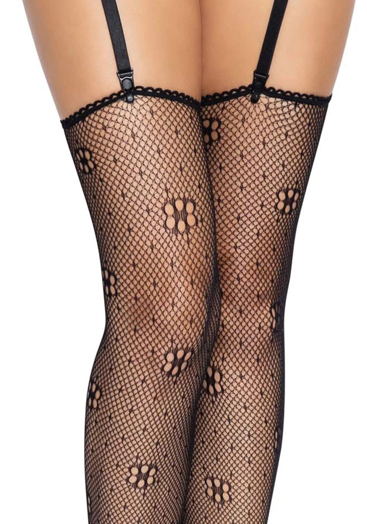 Панчохи Leg Avenue Daisy Dot Fishnet Stockings One Size Black