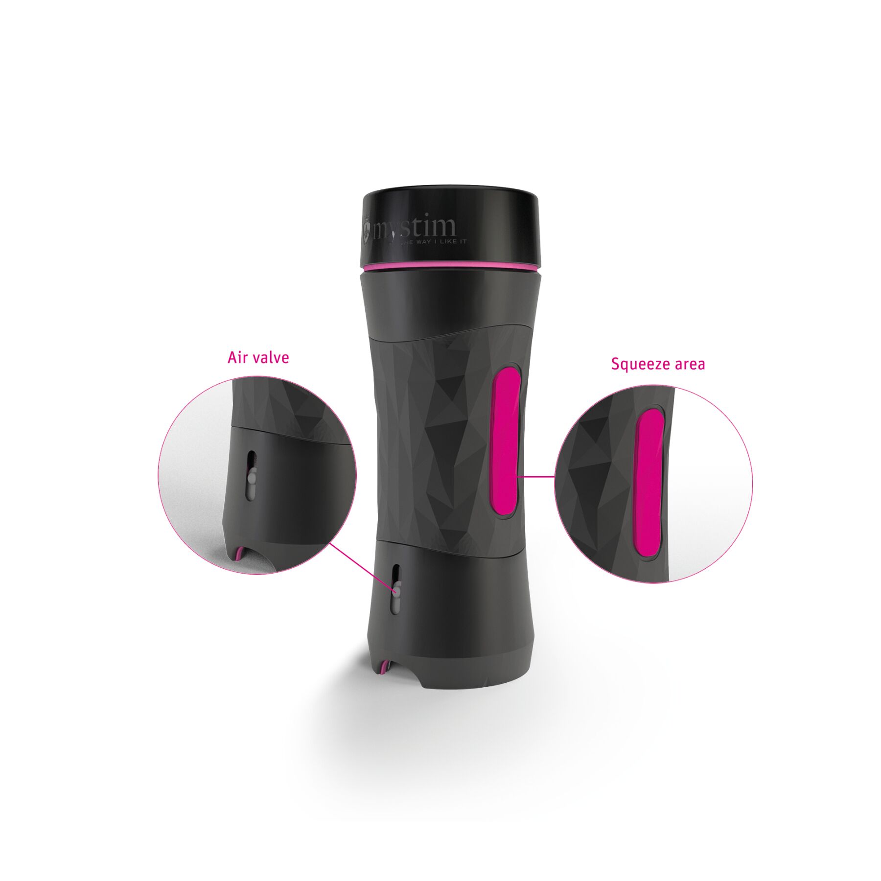 Мастурбатор-попка Mystim O(h) PUSH ME Anus, можна стискати та регулювати вакуум