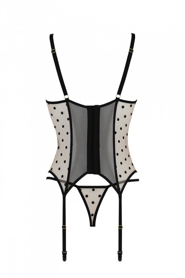 Корсет Passion MARINA CORSET, L/XL, beige, з відкритими чашками