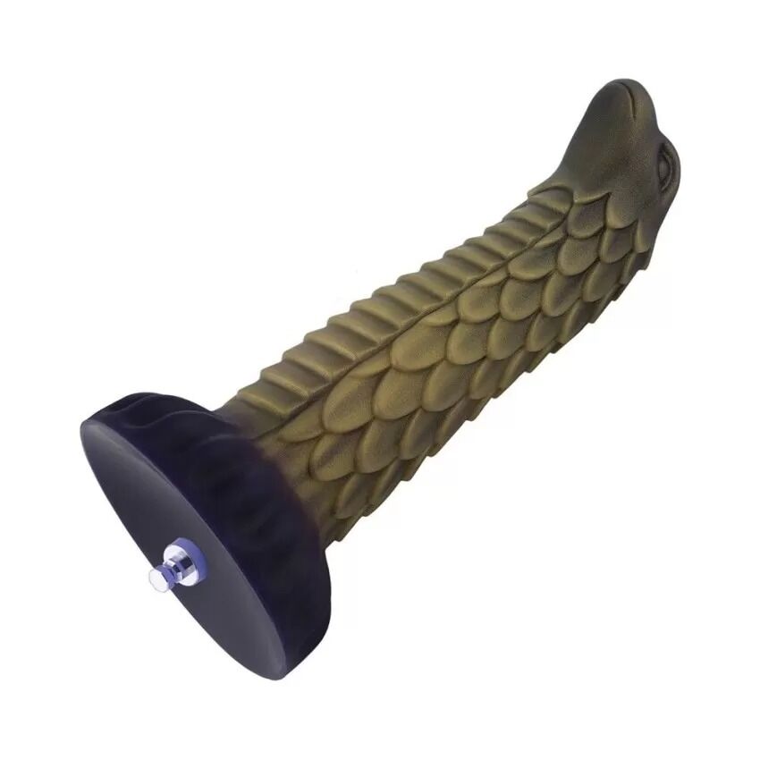 Фалоімітатор для секс-машин Hismith 8.5″ Squama Beast Silicone Dildo Monster Series, KlicLok