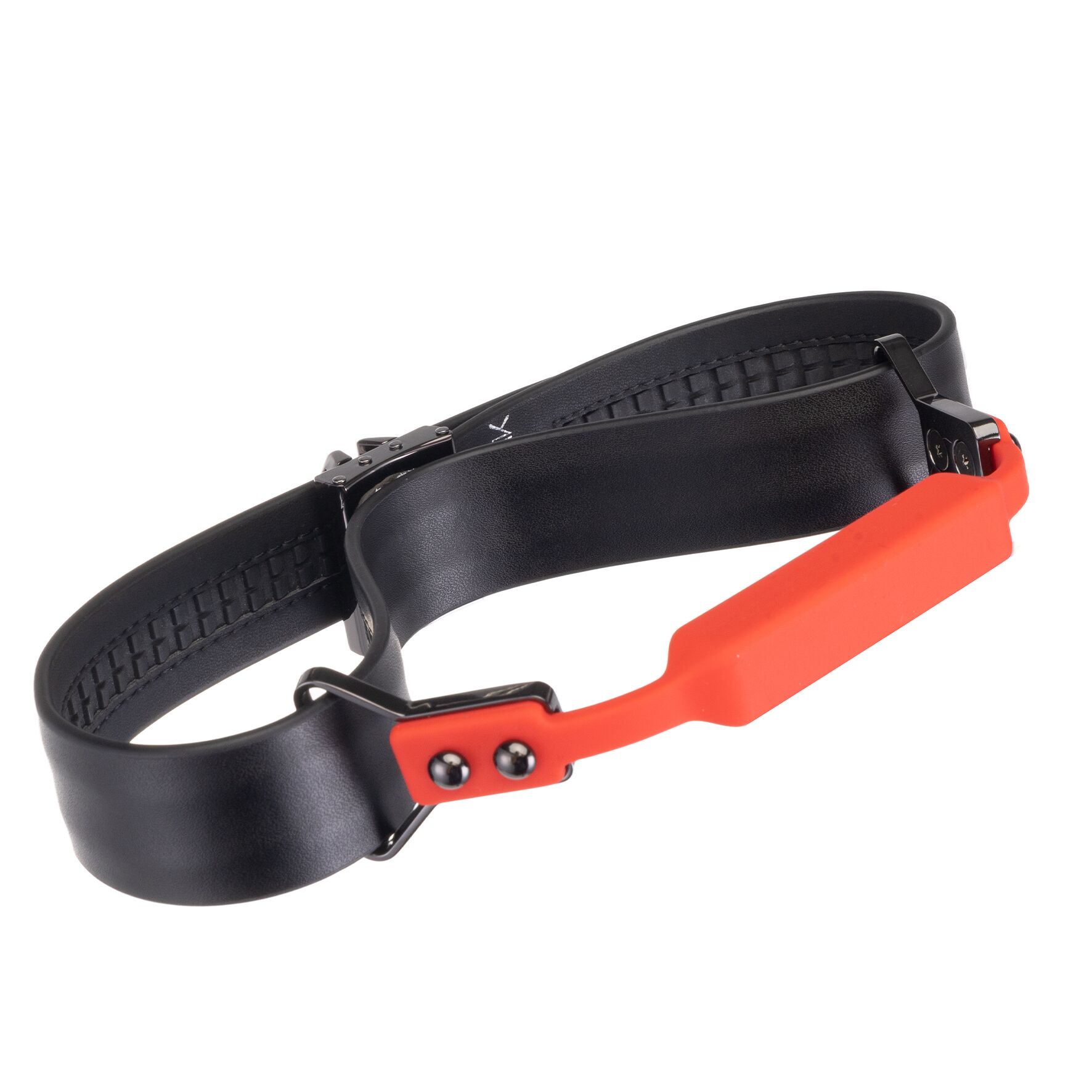 Набір кляпів LOCKINK Ball-Gag & Gag-bite Set, чорний, шкіряний ремінь, 2 насадки – куля та трензель