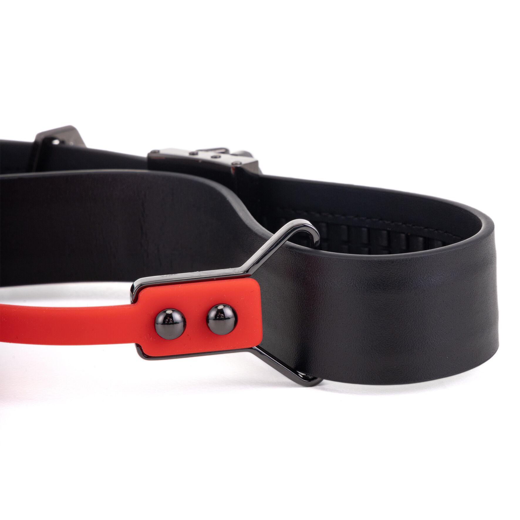 Набір кляпів LOCKINK Ball-Gag & Gag-bite Set, чорний, шкіряний ремінь, 2 насадки – куля та трензель