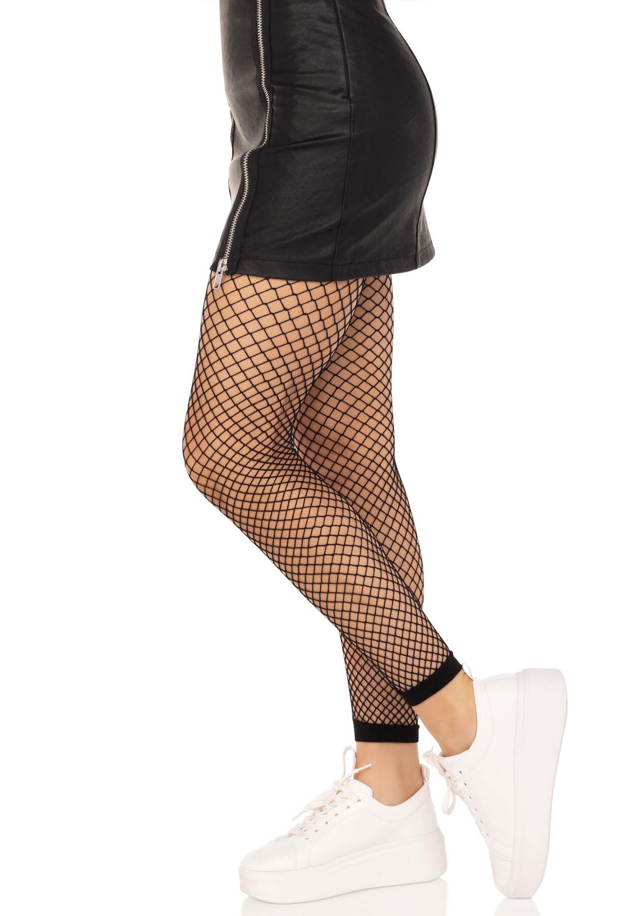 Колготки без стопи Leg Avenue Industrial Net footless tights, One Size, чорні, в сітку