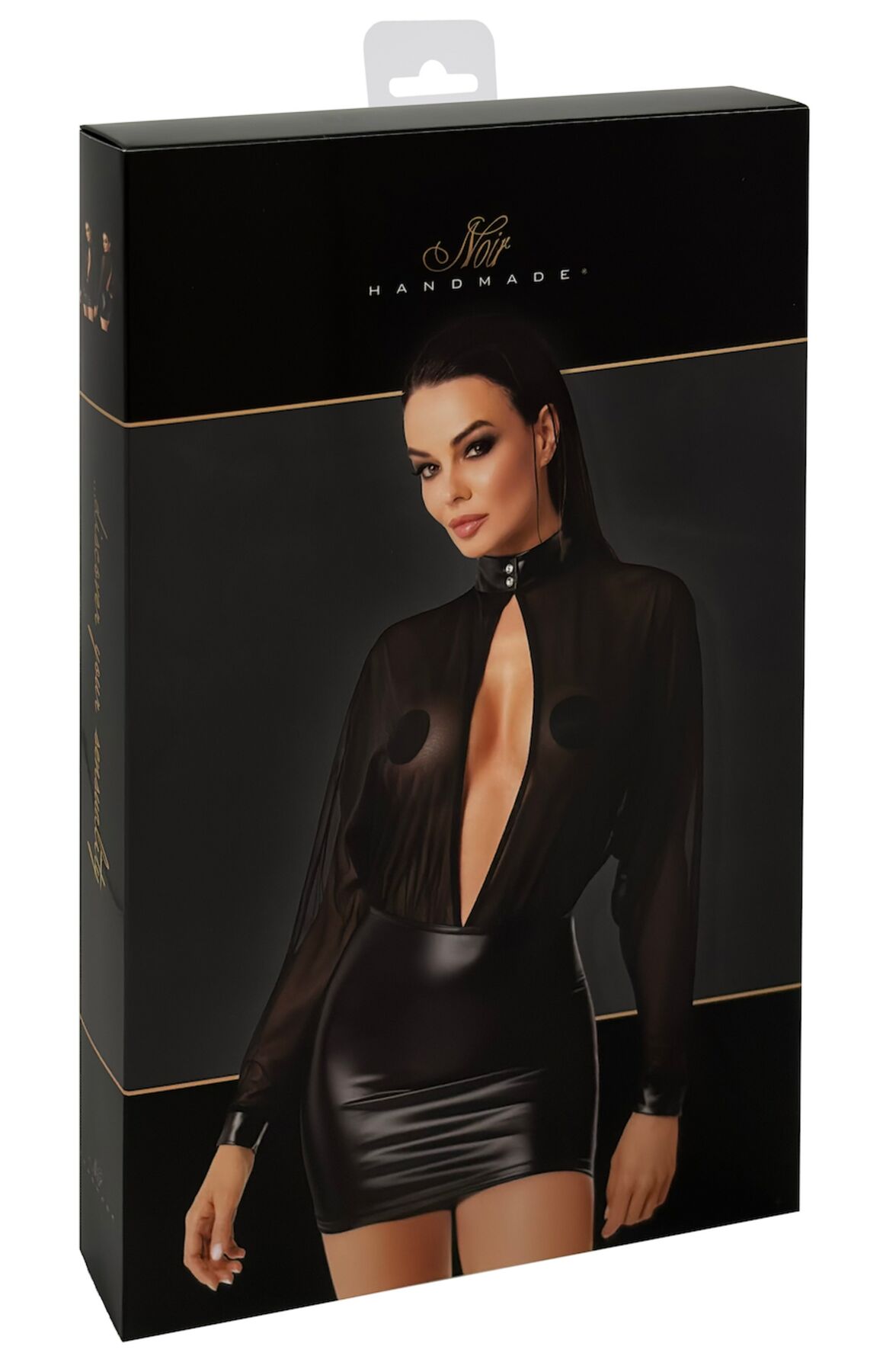 Сукня Noir Handmade F348 Powerwetlook and tulle dress - 6XL