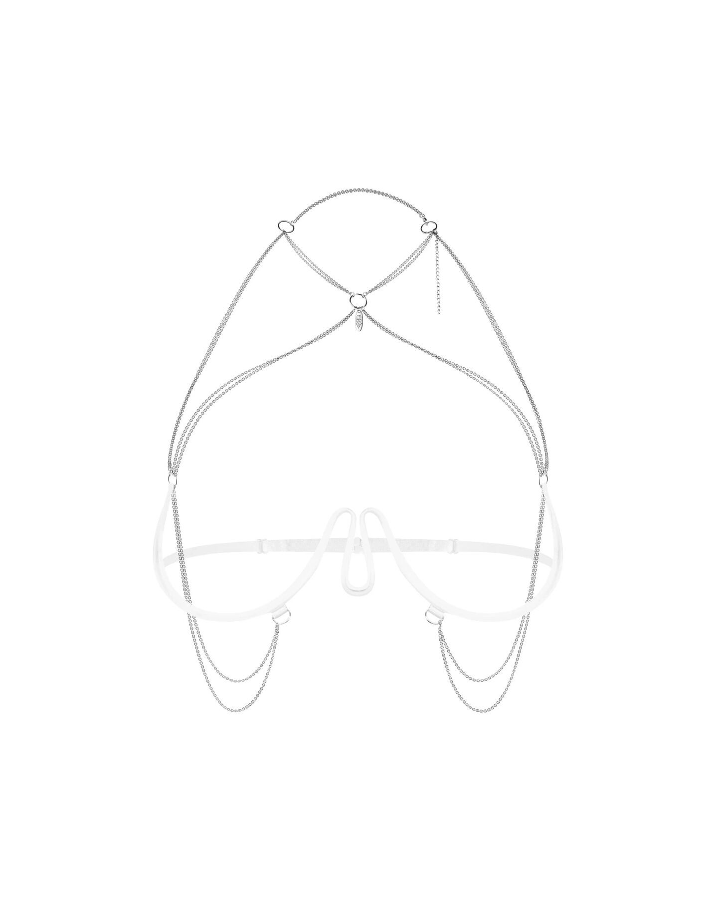 Прикраса на тіло Obsessive Lustique White harness bra S/M/L