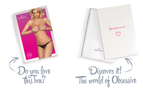 Мереживні танги з двома отворами Obsessive 831-THC-1 crotchless thong S/M, чорні, бантики