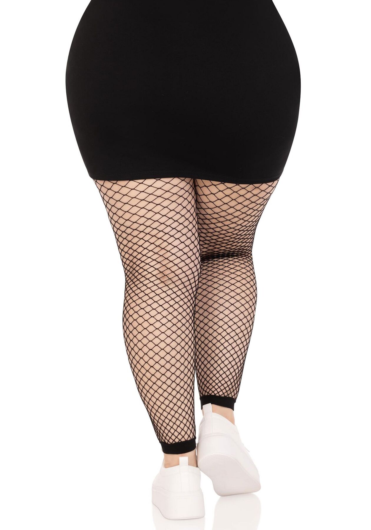 Колготки без стопи Leg Avenue Industrial Net footless tights, 1X/2X, чорні, в сітку