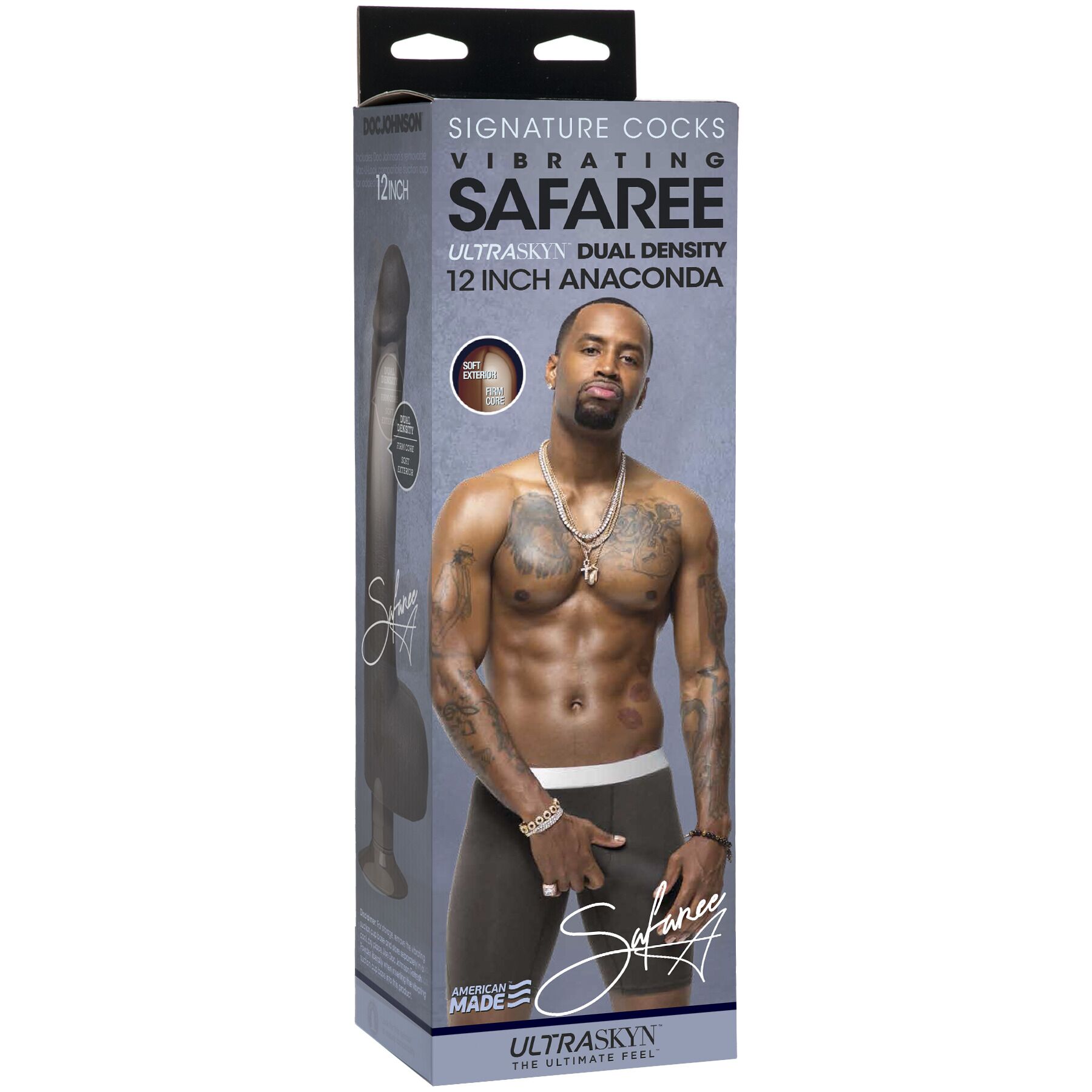 Фалоімітатор з вібрацією Doc Johnson Safaree Samuels 12 Inch Cock, зі зліпка пеніса, діаметр 5,1 см