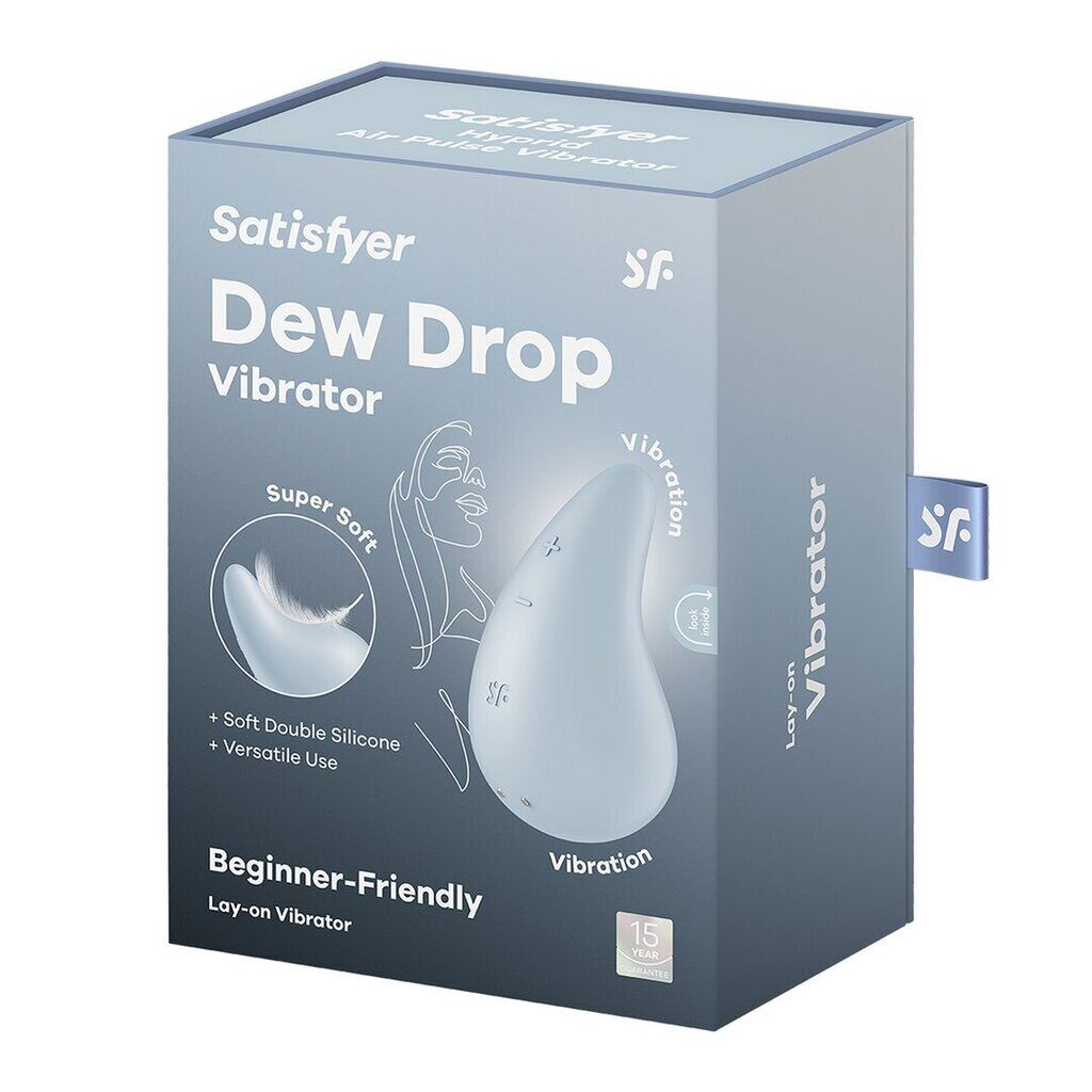 Вібратор для зовнішньої стимуляції Satisfyer Dew Drop Blue, 2 мотори, 12 режимів, м’який корпус