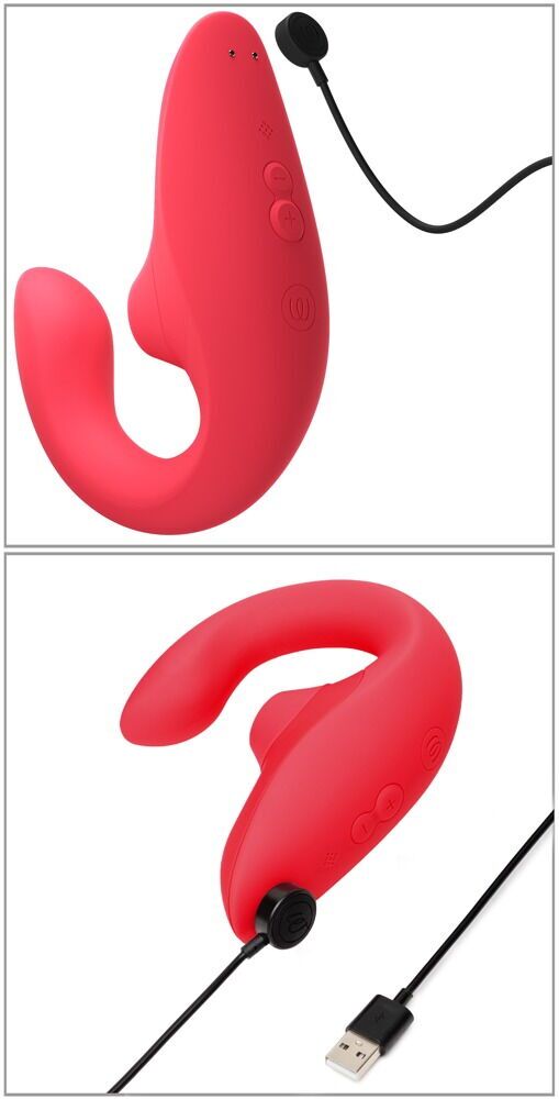 Вагінально-кліторальний стимулятор Womanizer Blend Vibrant Rose, вібрація + вакуум, 2 мотори