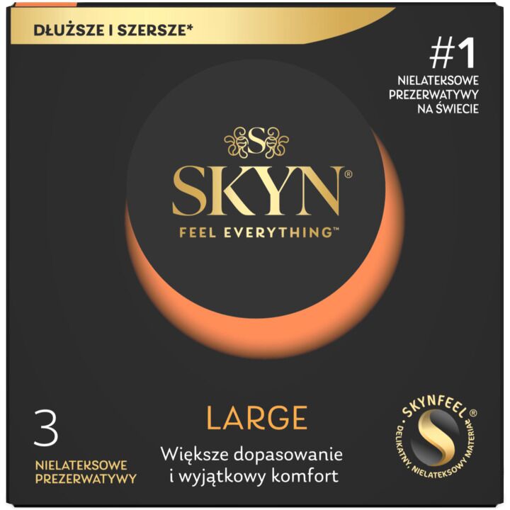 Безлатексні преміум-презервативи SKYN Large 3 шт, збільшений розмір