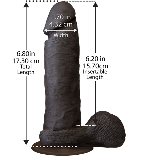 Фалоімітатор Doc Johnson The Realistic Cock 6 inch Black - ULTRASKYN, Vac-U-Lock, діаметр 4,3 см