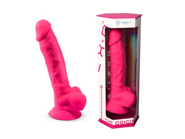 Фалоімітатор SilexD Tomas Pink (MODEL 1 size 9in), двошаровий, силікон + Silexpan, діаметр 4,9см