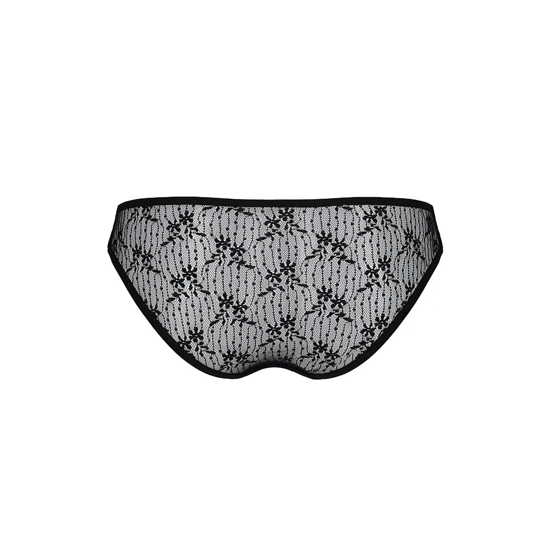 Трусики-сліпи з мереживною сіточкою Passion DINA THONG L/XL, black