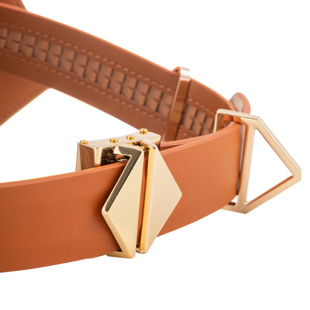 Маска на очі LOCKINK Vixen Blindfold, коричнева, натуральна шкіра, регульований обсяг