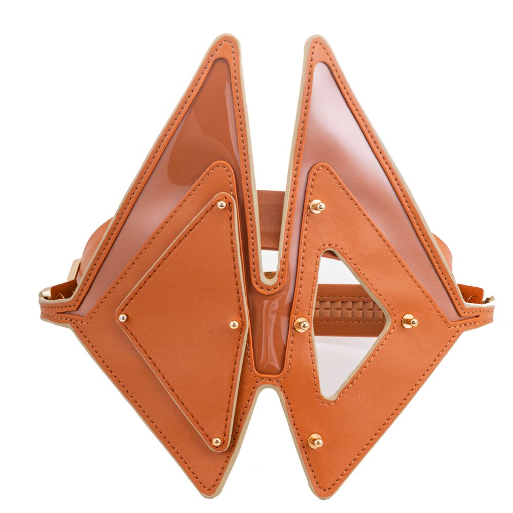 Маска на очі LOCKINK Vixen Blindfold, коричнева, натуральна шкіра, регульований обсяг