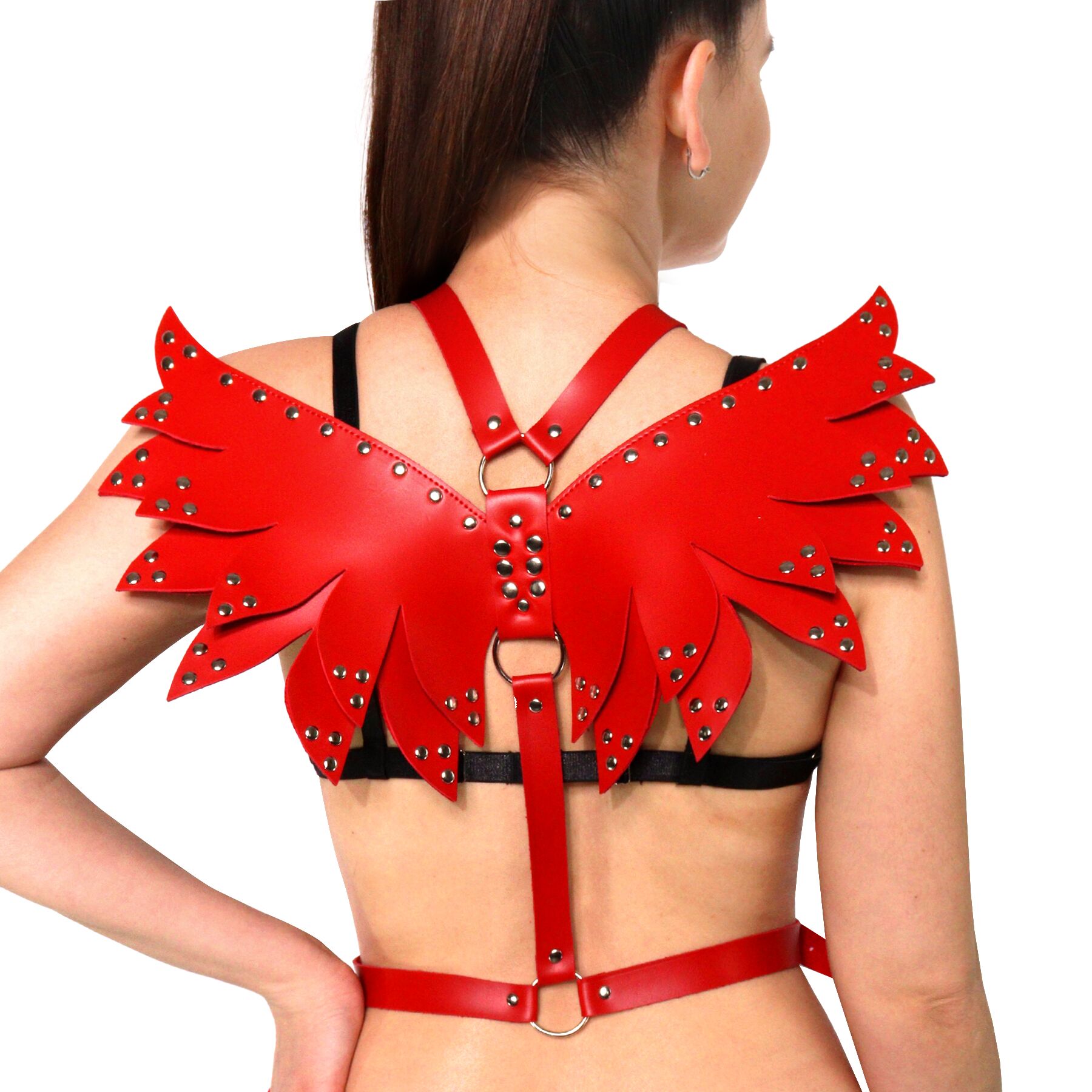 Жіноча портупея Art of Sex - Wings червона XS-M, екошкіра