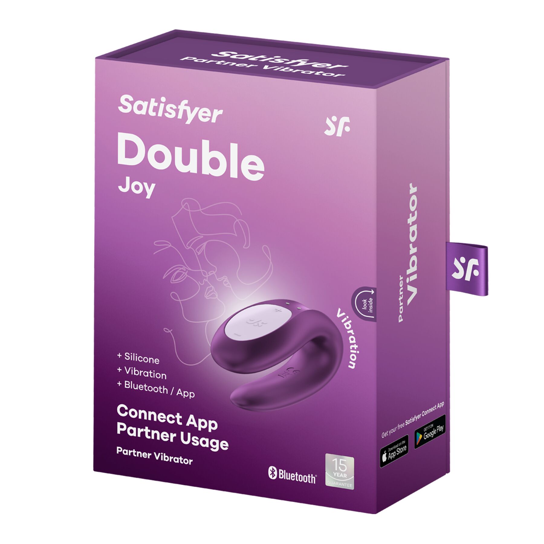 Смарт-вібратор для пар Satisfyer Double Joy Violet із широким кліторальним стимулятором