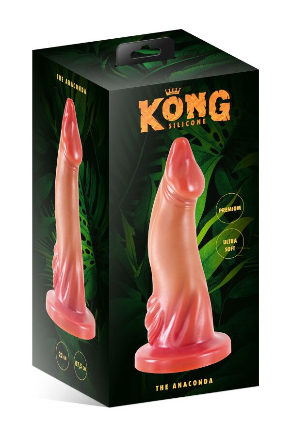 Фентезійний фалоімітатор Kong Silicone The Anaconda, довжина 23 см, діаметр 5,5 см