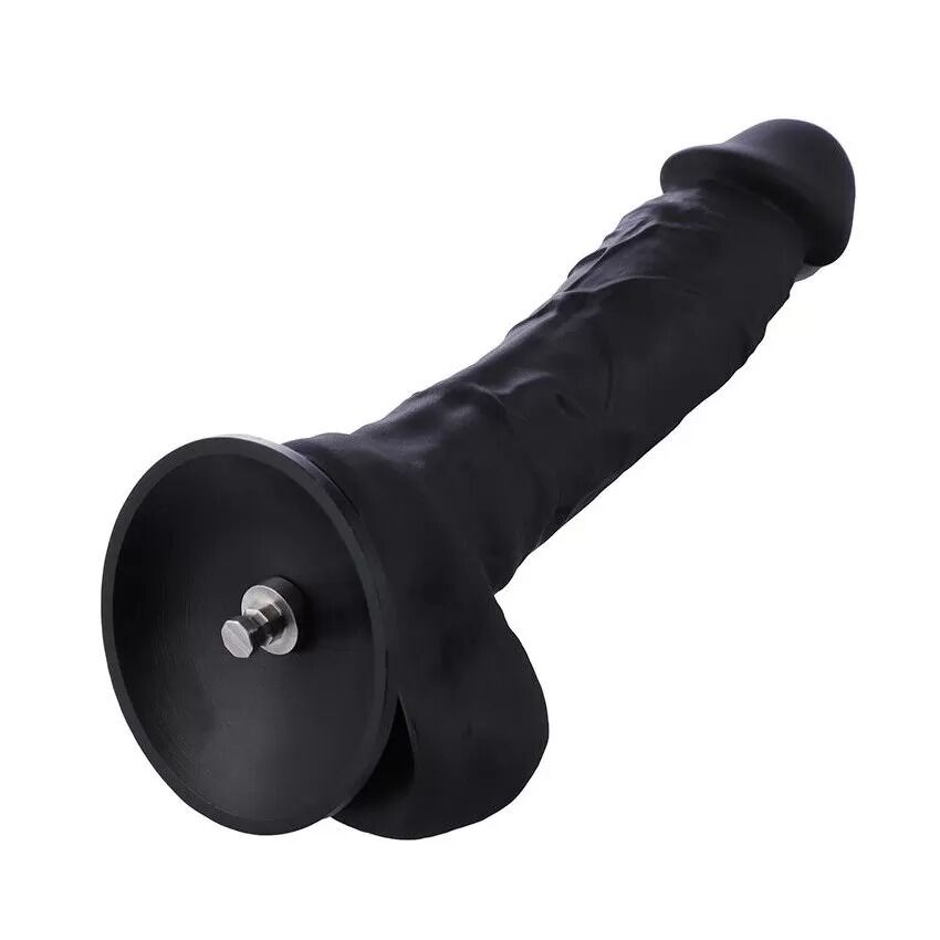 Фалоімітатор для секс-машин Hismith 8.3″ Silicone Dildo Black, система KlicLok, гнучкий стрижень
