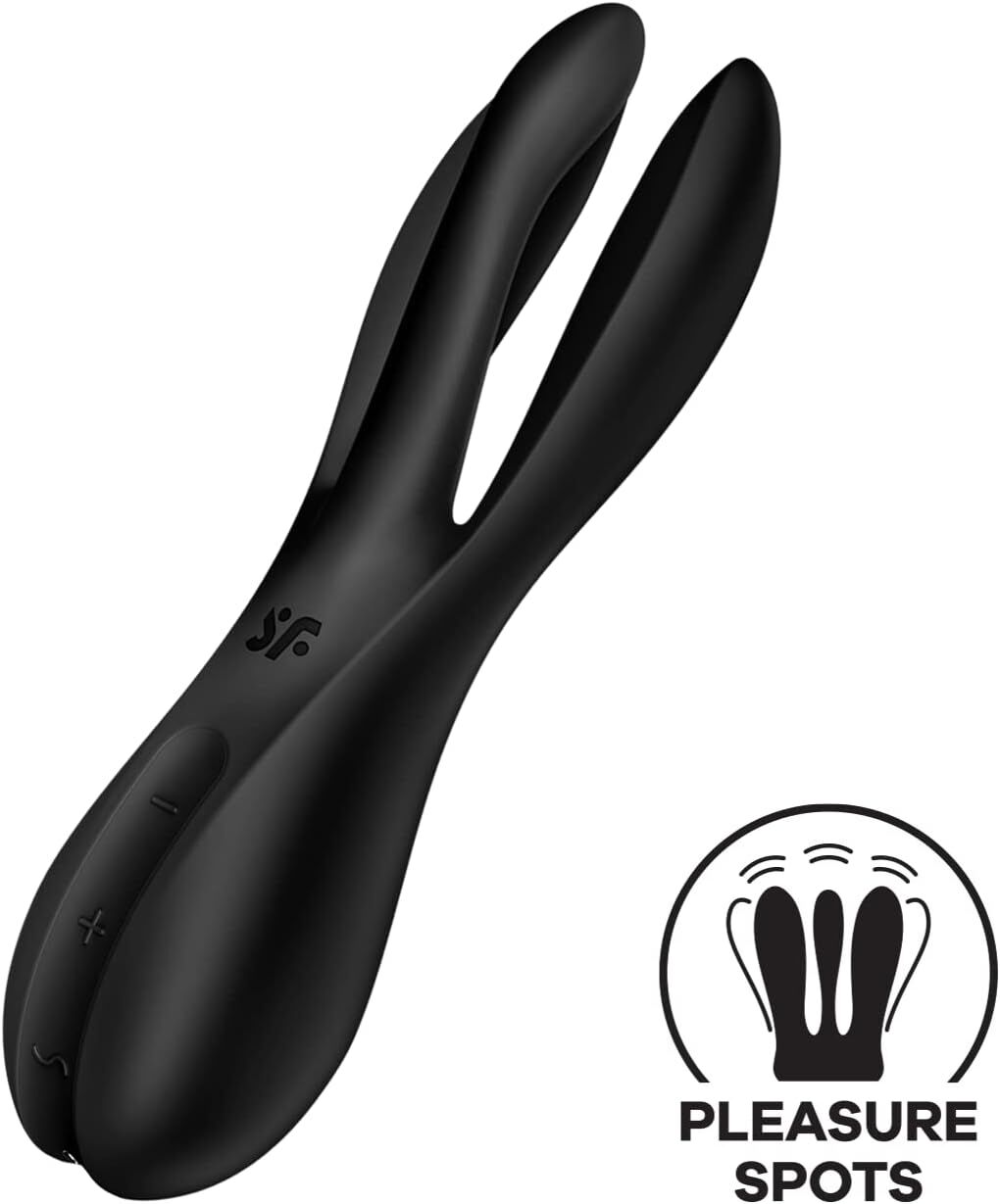 Кліторальний вібратор Satisfyer Threesome 2 Black, 3 гнучкі пальчики, 3 мотори