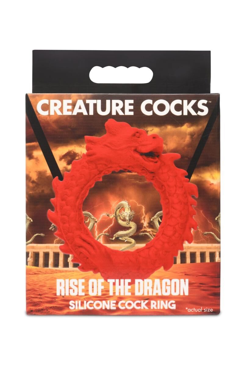 Ерекційне кільце – дракон Creature Cocks Rise of the Dragon Silicone Penis Ring – Red, діаметр 4 см