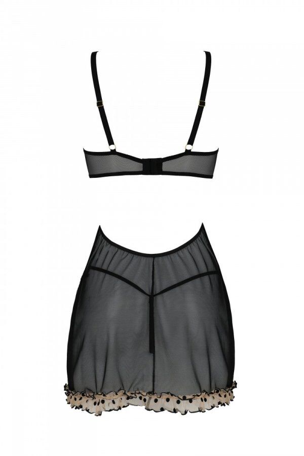 Еротичний пеньюар Passion MARINA CHEMISE, L/XL, beige