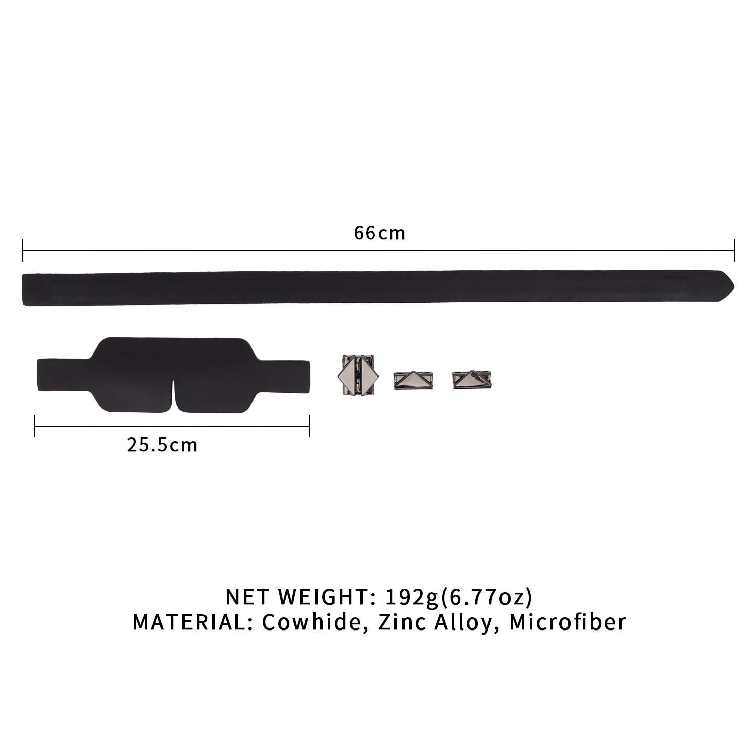 Маска на очі LOCKINK Blindfold Kit, чорна, натуральна шкіра, регульований обсяг